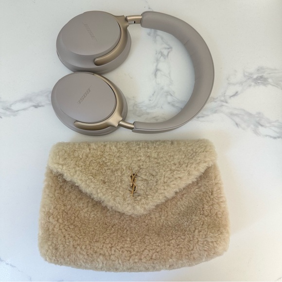 New Saint Laurent small Lou puffer genuine shearling clutch - Picture 3 of 11